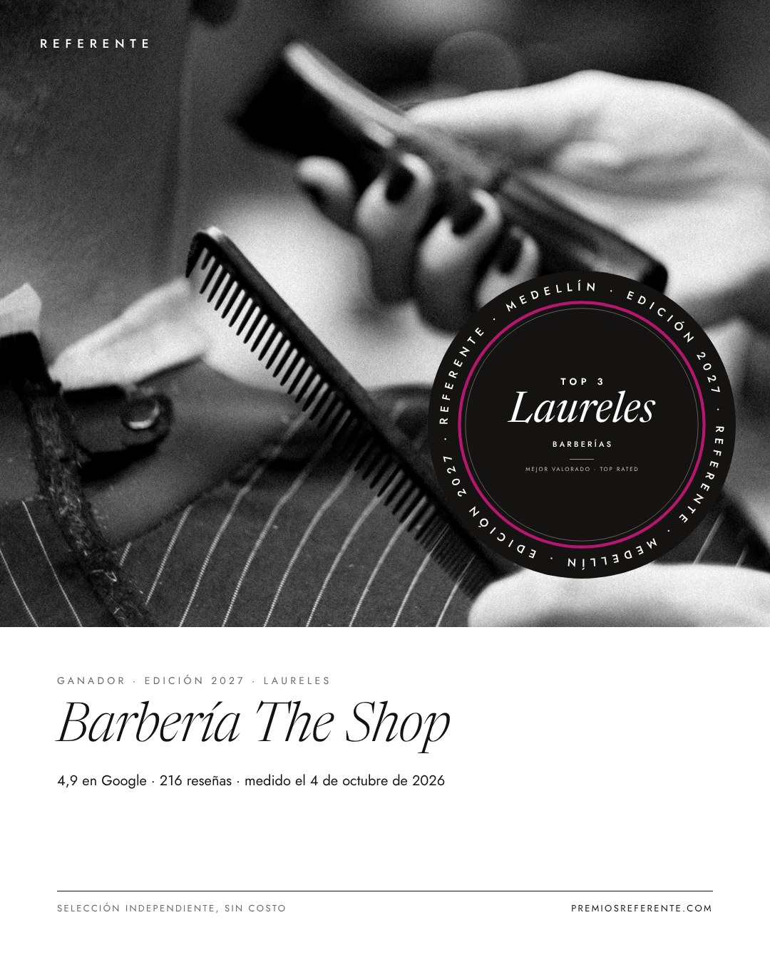 Publicación de Instagram de Barbería The Shop